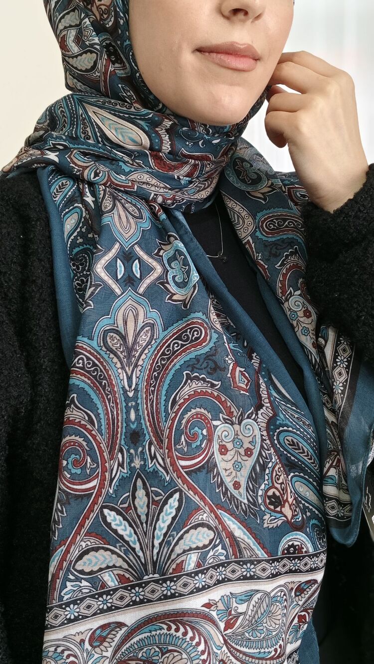 Etnik Desenli Pamuklu Şal