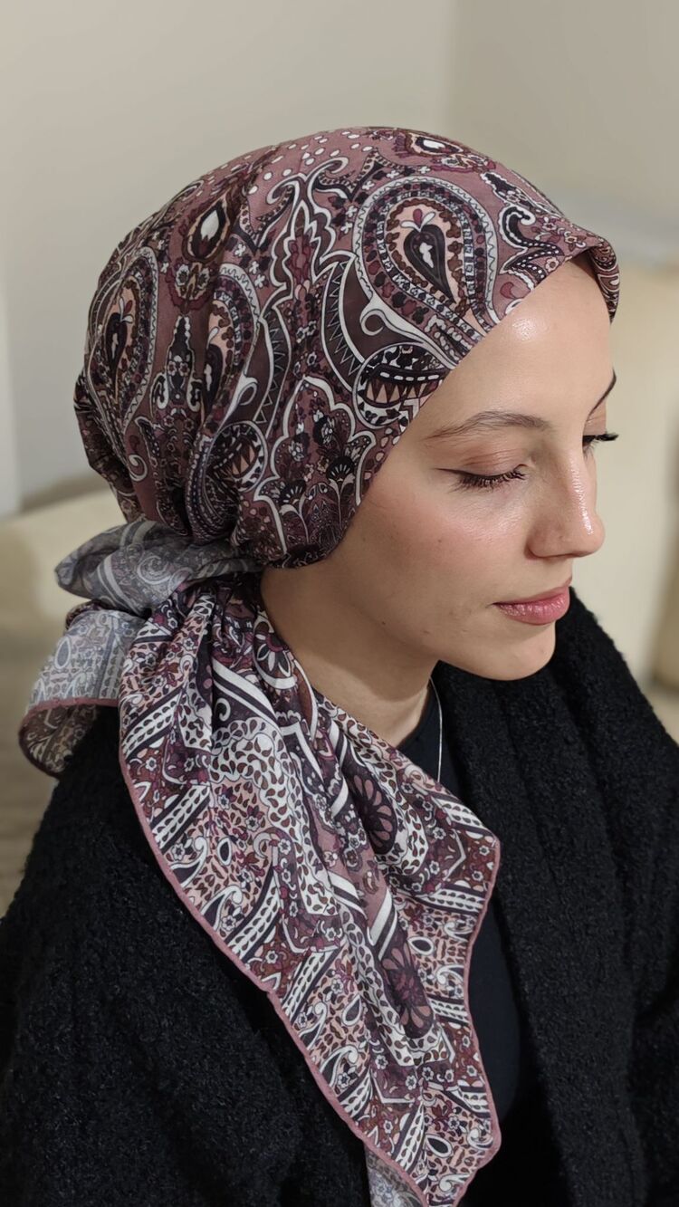 Soft Pamuk Etnik Desenli Eşarp