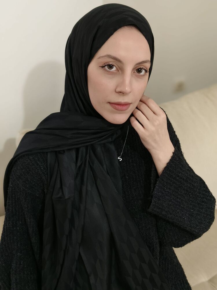 Bal Peteği Desen Siyah Jakar Şal