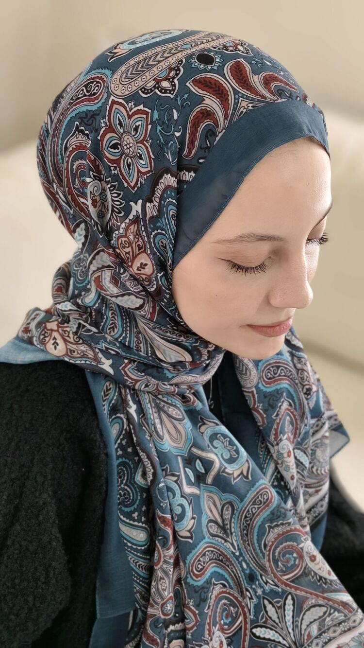 Etnik Desenli Pamuklu Şal