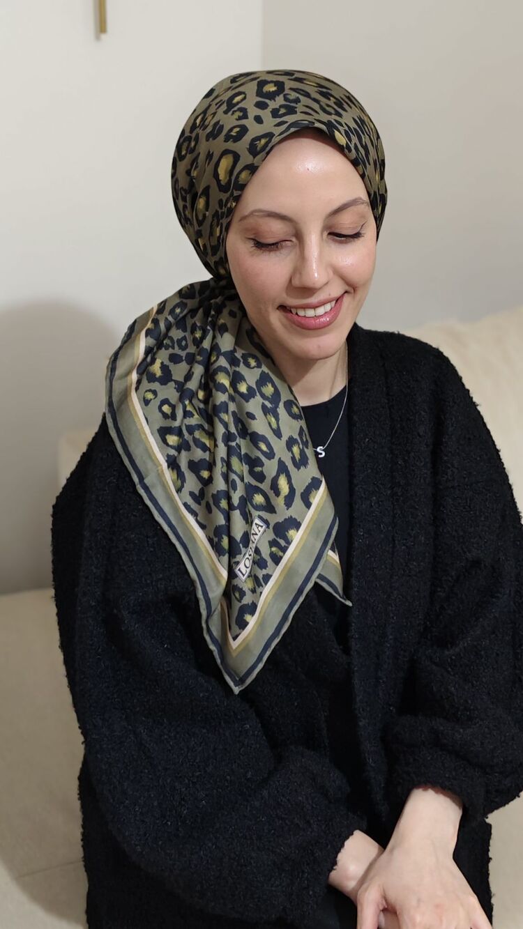 Soft Pamuk Leopar Eşarp