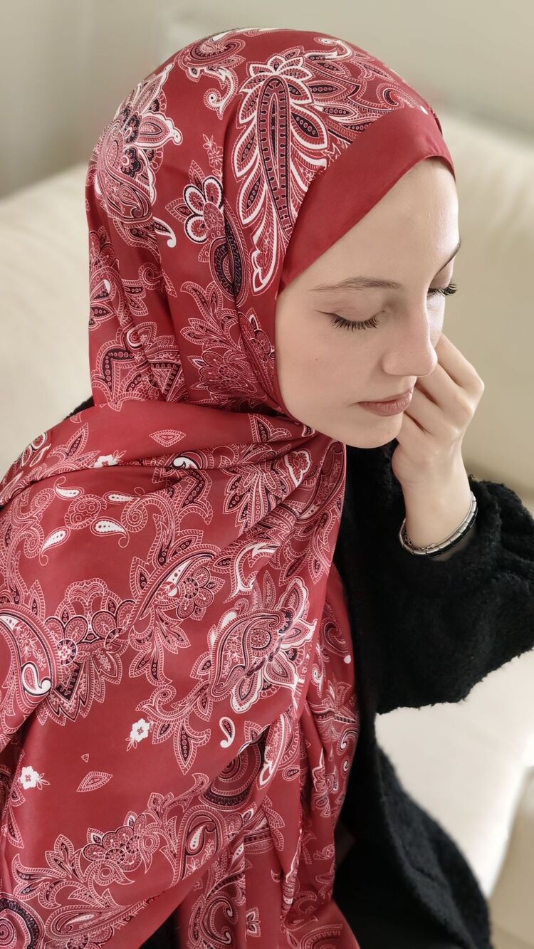 Etnik Desenli İpeksi Vual Şal