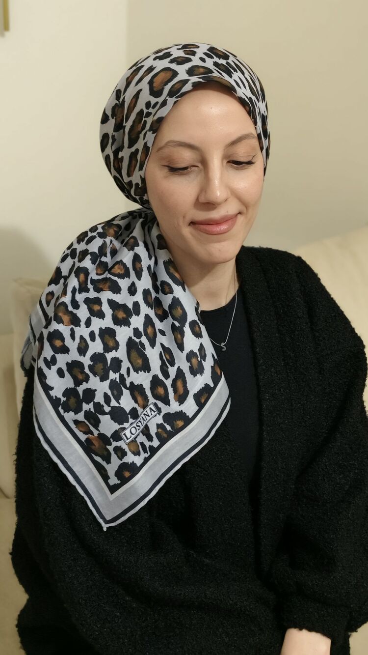 Soft Pamuk Leopar Eşarp