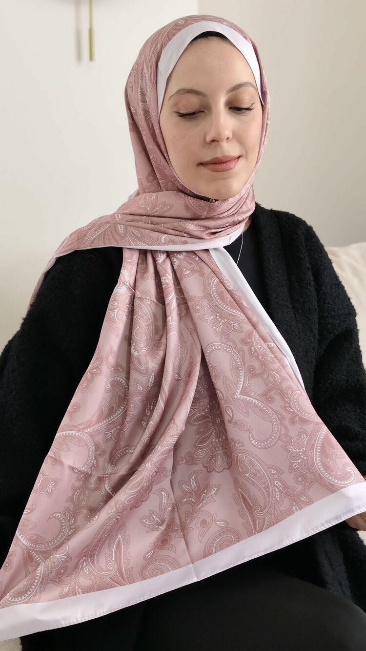 Etnik Desenli İpeksi Vual Şal