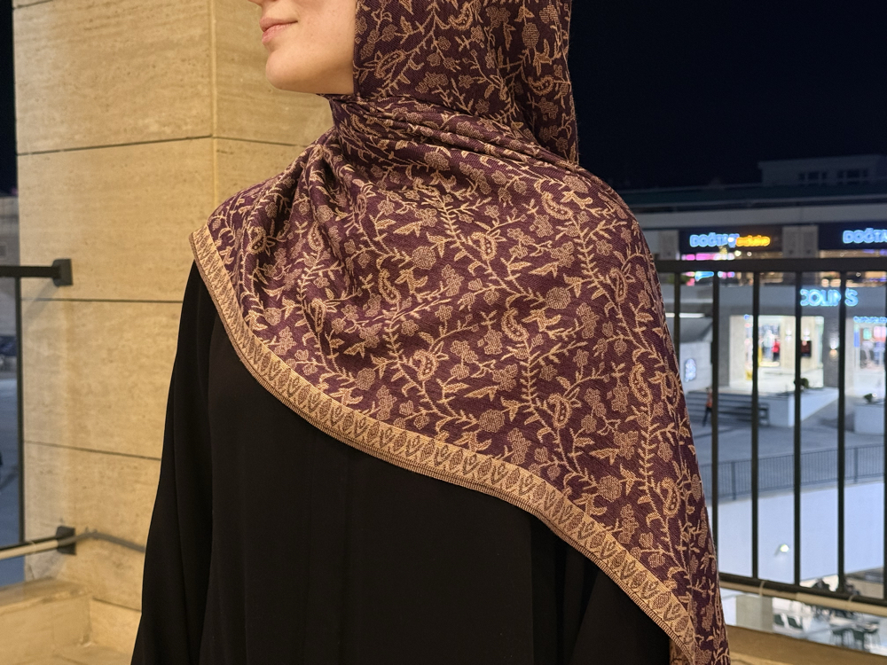 Eflatun Premium Dokuma Pashmina Şal 