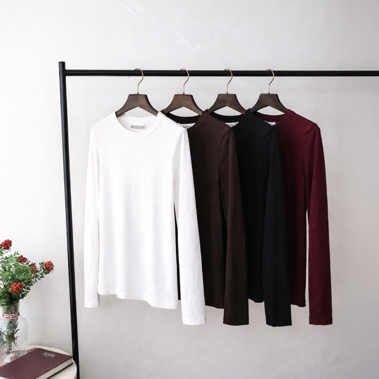 Bordo Bisiklet Yaka %95 Pamuk Bluz (Oysho Kumaş)
