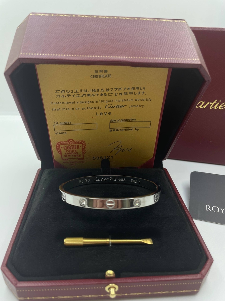LOVE Silver Taşlı Cartier Kelepçe