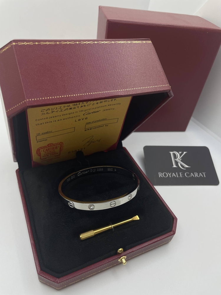 LOVE Silver Taşlı Cartier Kelepçe