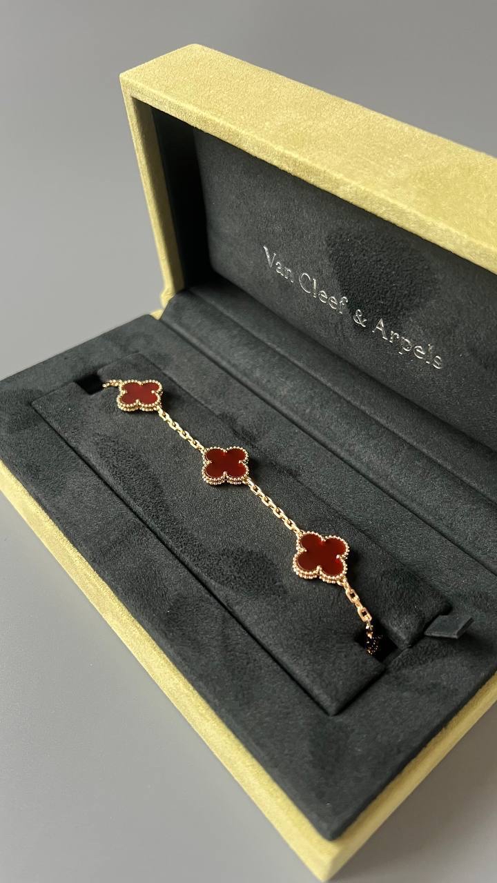 Van Cleef Bileklik Bordo Gold