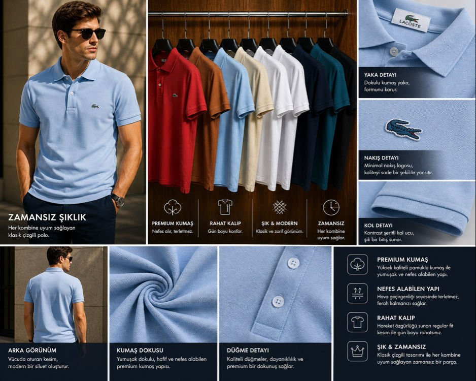LACOSTE Polo Yaka Premium Tişört