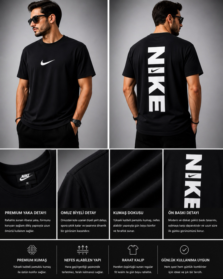 NIKE Sırt Baskılı Premium Tişört