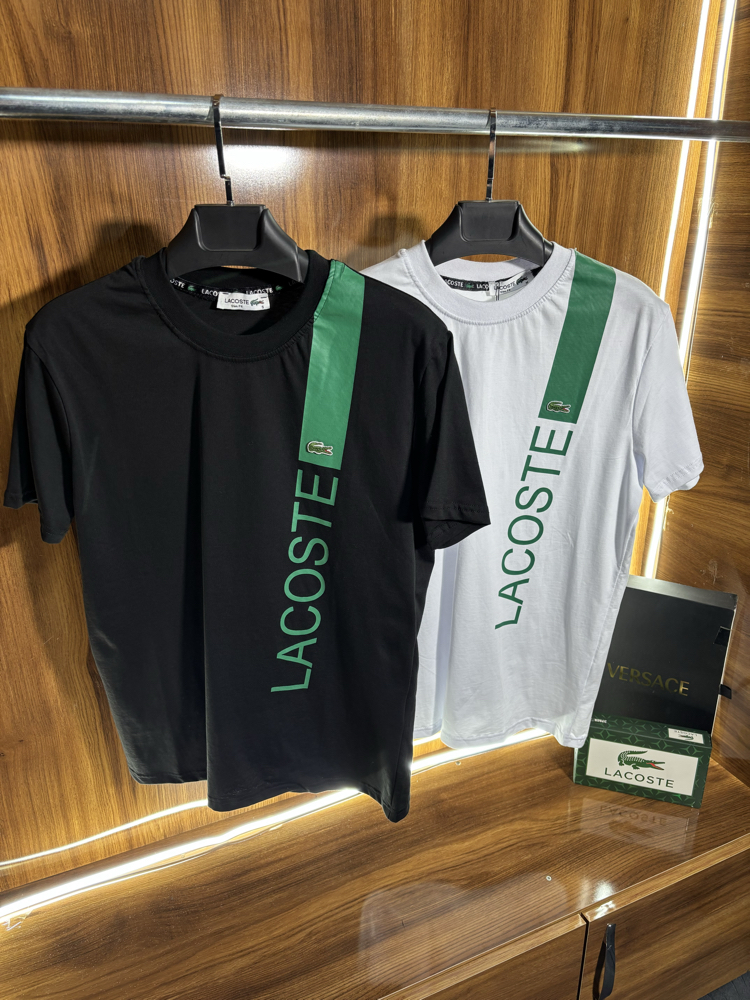 LACOSTE Şerit Detaylı Premium Tişört