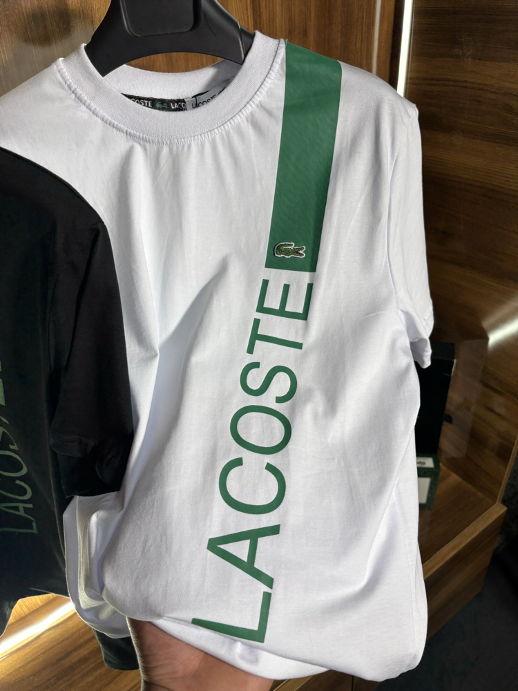 LACOSTE Şerit Detaylı Premium Tişört