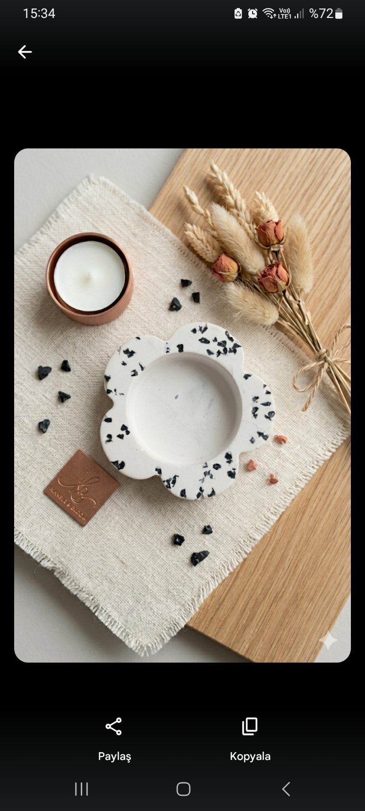 Papatya Tealight Mumluk - Tekli