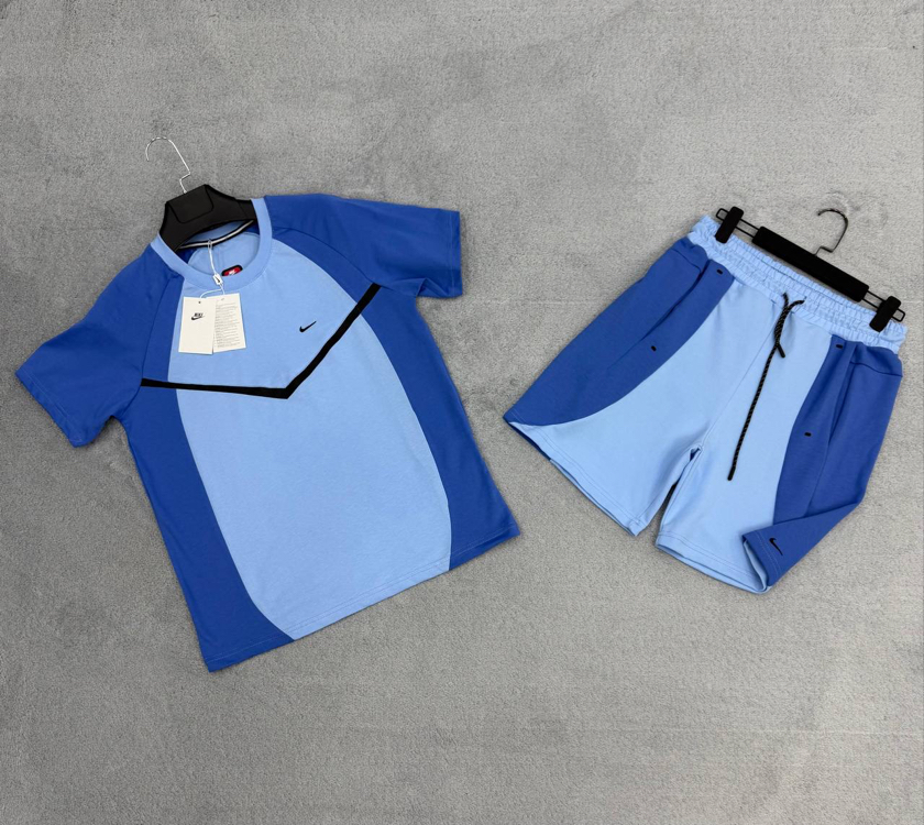 Nike 2026 Tech Fleece Premium Şortlu Takım Mavi