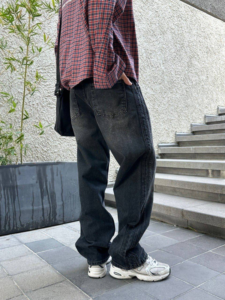 3-Stripes Premium Baggy Kot Pantolon Antrasit