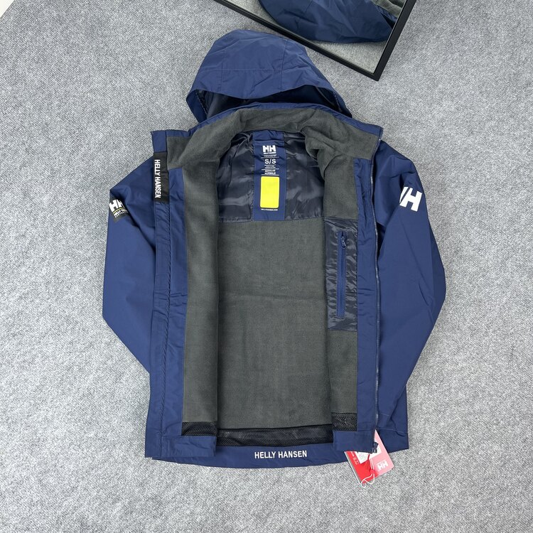 YENİ SEZON HH Polarlı Gizli Kapüşonlu Crew Mont Navy Blue 8361