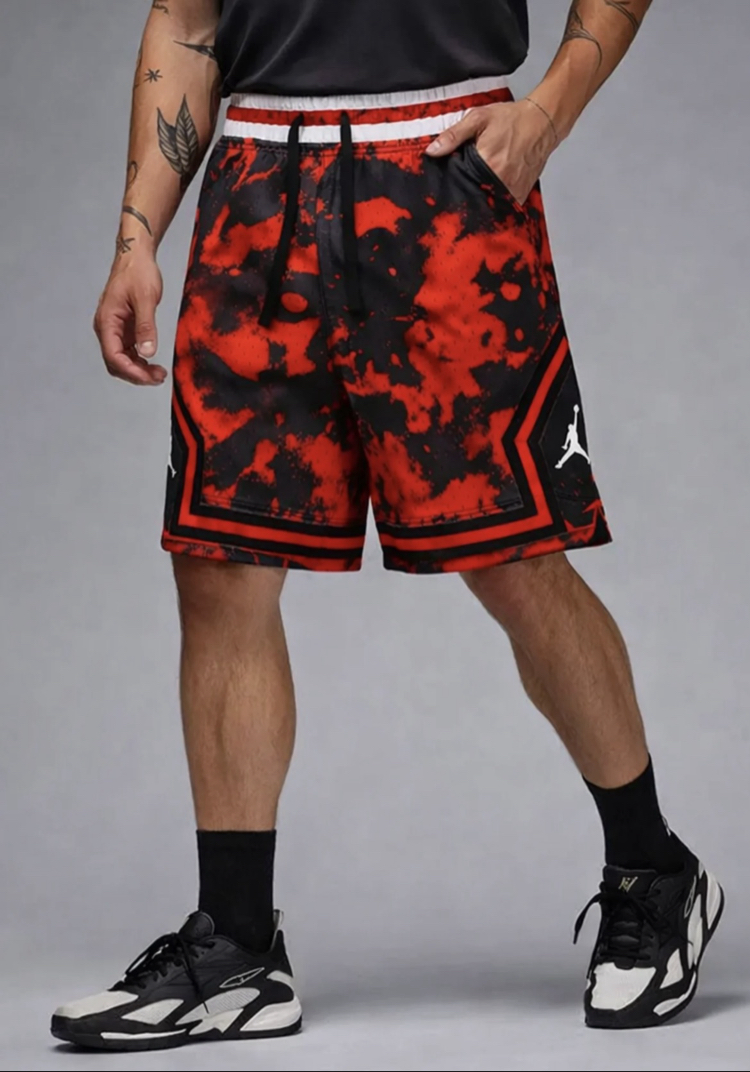 Nike Jordan Diamond Şort Camo Kırmızı 8496