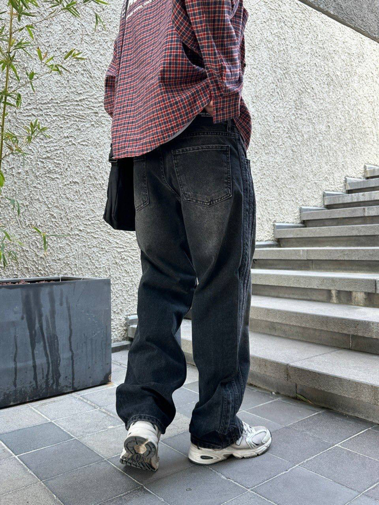 3-Stripes Premium Baggy Kot Pantolon Antrasit
