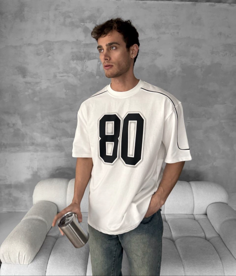 80 Premium Oversize T-Shirt Beyaz 8399