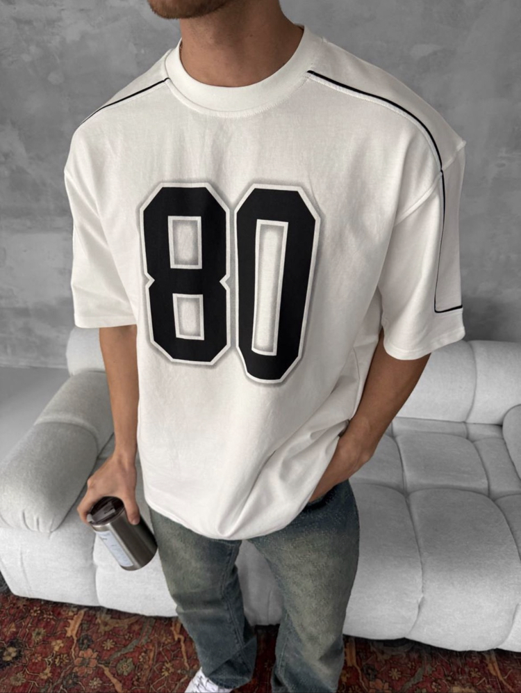 80 Premium Oversize T-Shirt Beyaz 8399