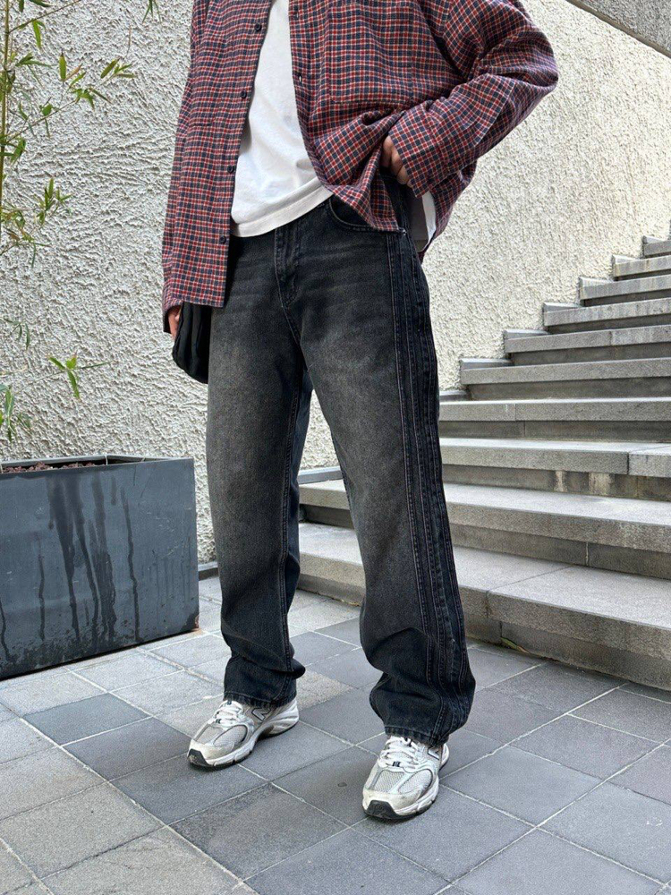 3-Stripes Premium Baggy Kot Pantolon Antrasit