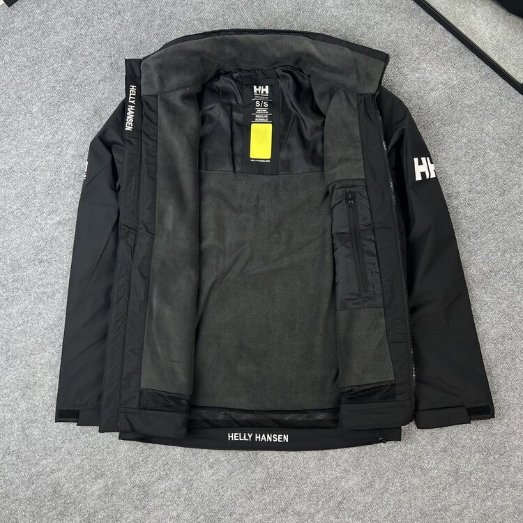 YENİ SEZON HH Polarlı Gizli Kapüşonlu Crew Mont Siyah 8361