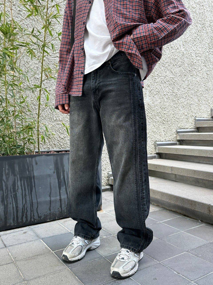 3-Stripes Premium Baggy Kot Pantolon Antrasit