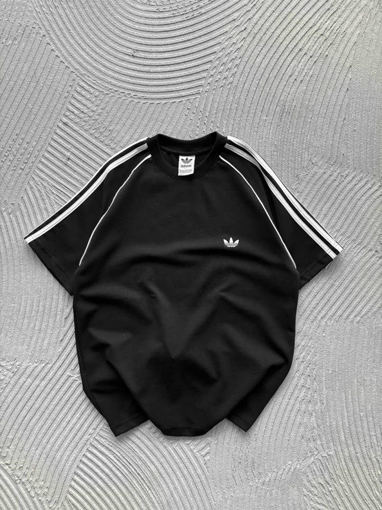 Adidas 3 Şeritli Premium Oversize T-Shirt Siyah 8499
