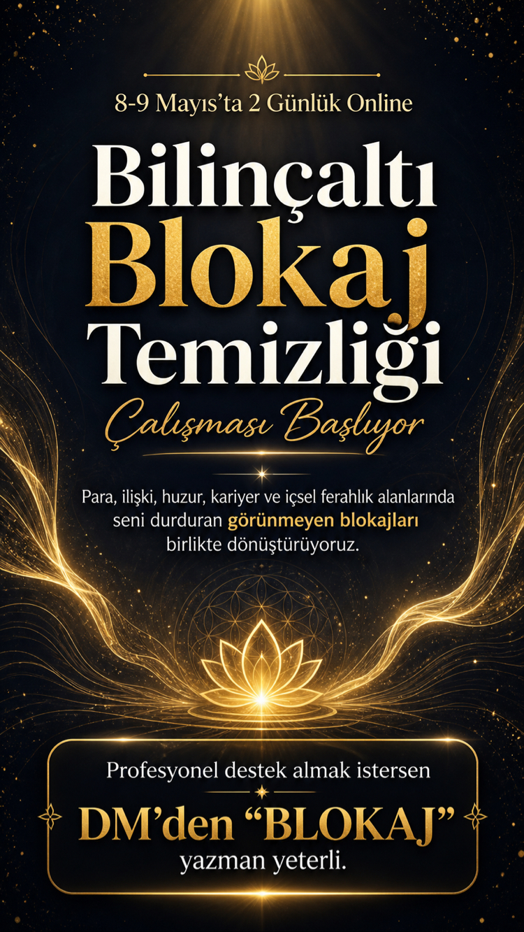 Bilinçaltı Blokaj Temizliği Atölyesi | 8-9 Mayıs | 2 Gün Online