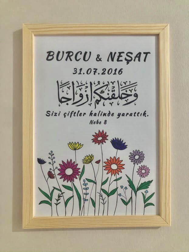 Kişiye Özel Papatyalı İslami Evlilik Hobi Kiti