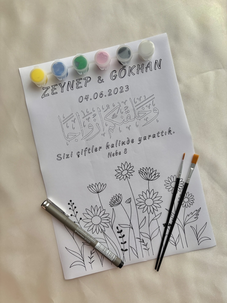 Kişiye Özel Papatyalı İslami Evlilik Hobi Kiti