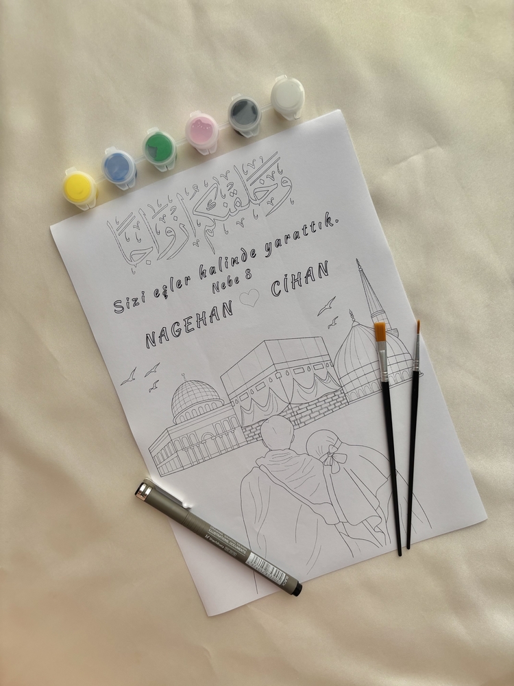 Kişiye Özel İsimli 3 Mescitli İslami Hobi Kiti