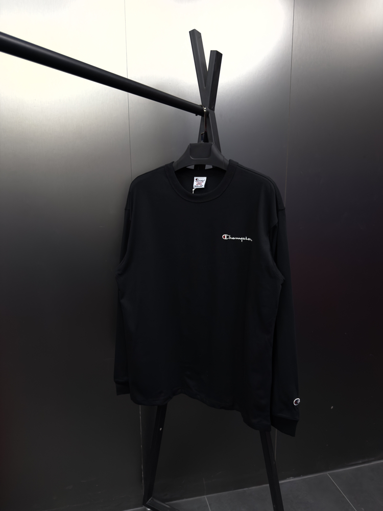 Champion ‘LOGO’ Oversize Uzun Kollu T-Shirt Siyah CHP-817