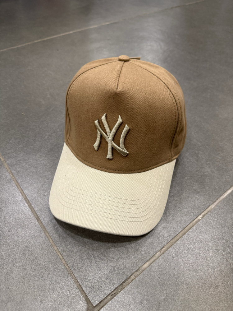 NY LOGO ŞAPKA KAHVE/BEJ