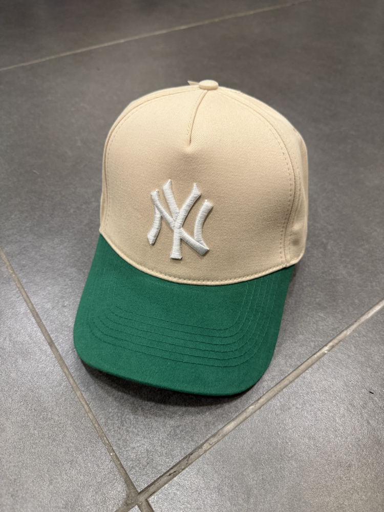 NY LOGO ŞAPKA KREM/YEŞİL