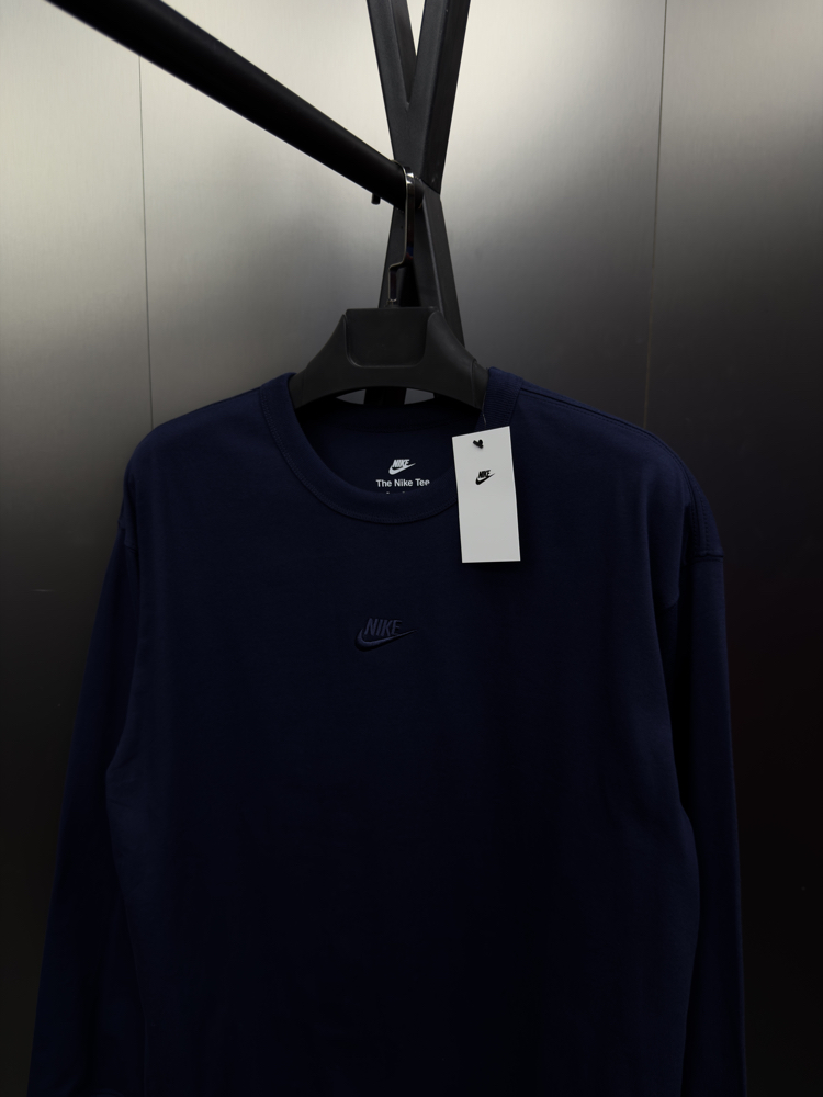 Nike ‘LOGO’ Oversize Uzun Kollu T-Shirt Lacivert NK-816