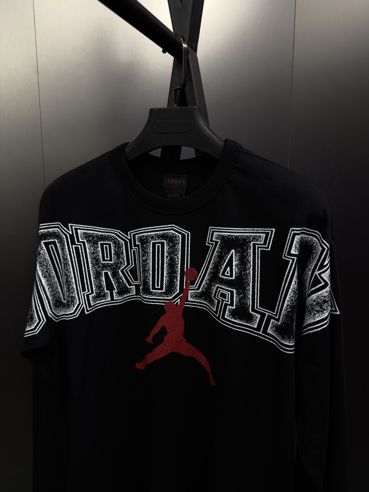 Jordan ‘GRAPHIC’ Oversize Uzun Kollu T-Shirt Siyah JD-819