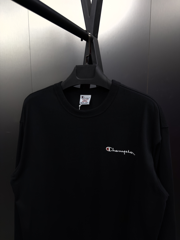 Champion ‘LOGO’ Oversize Uzun Kollu T-Shirt Siyah CHP-817
