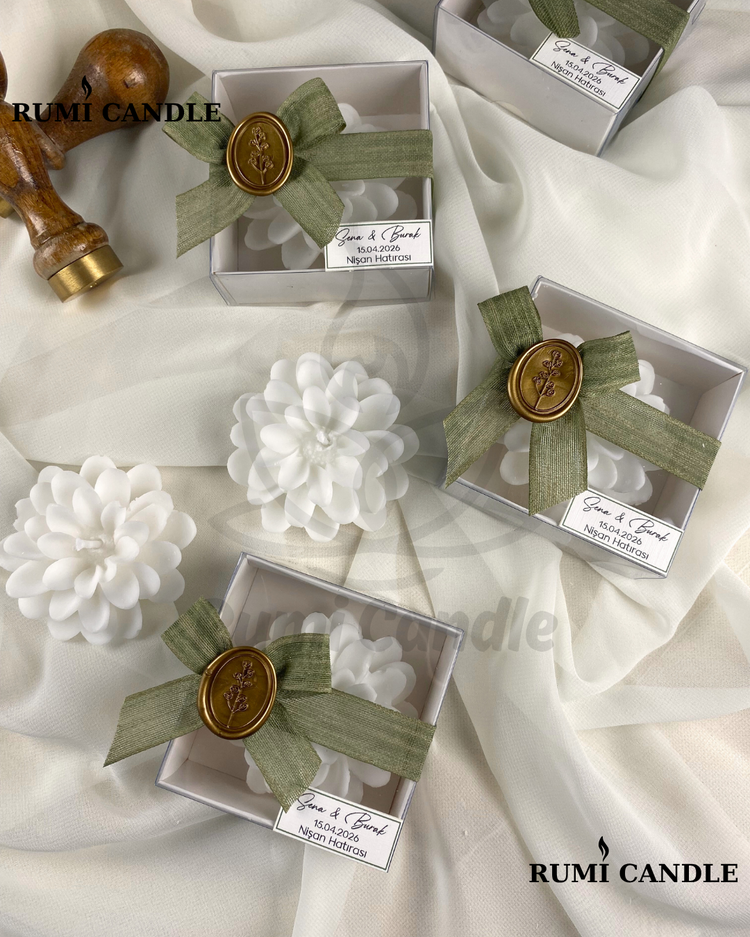 10 Adet - Kişiselleştirilebilir Lotus Mum - LOT101
