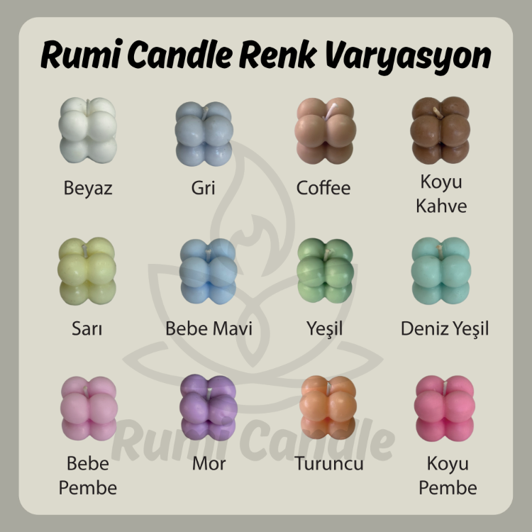 50 Adet - 7 cm Şakayık Mum (Beyaz Kutulu)