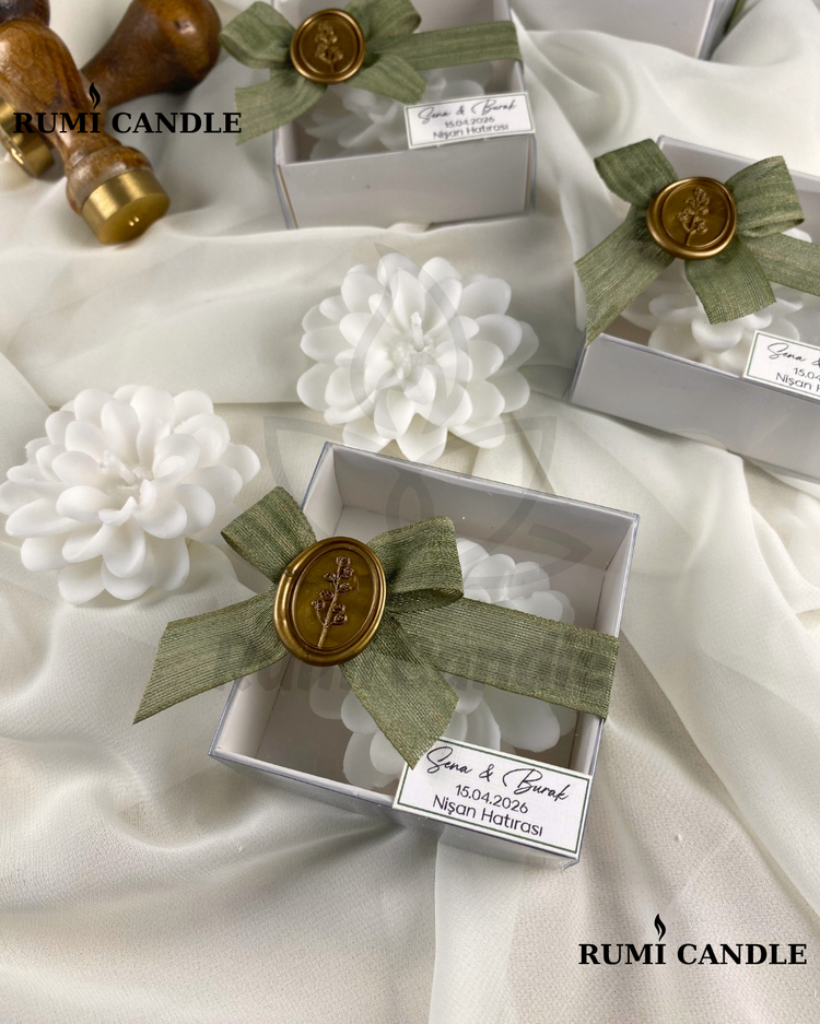 10 Adet - Kişiselleştirilebilir Lotus Mum - LOT101