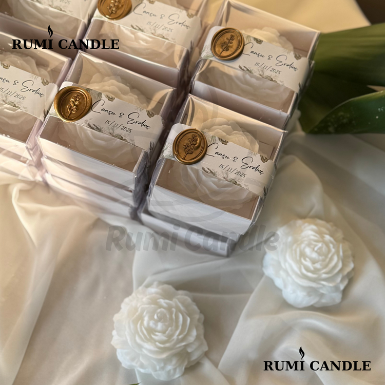 50 Adet - Kişiselleştirilebilir Şakayık Mum (Mühürlü)