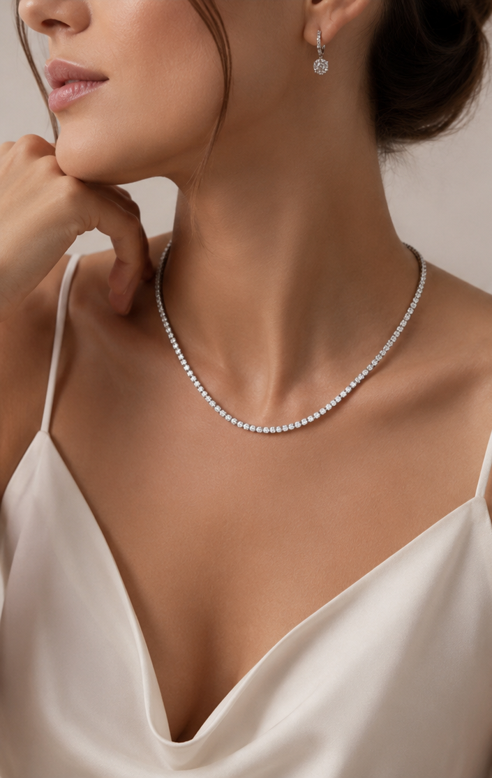 3mm Rhodium Su Yolu Kolye