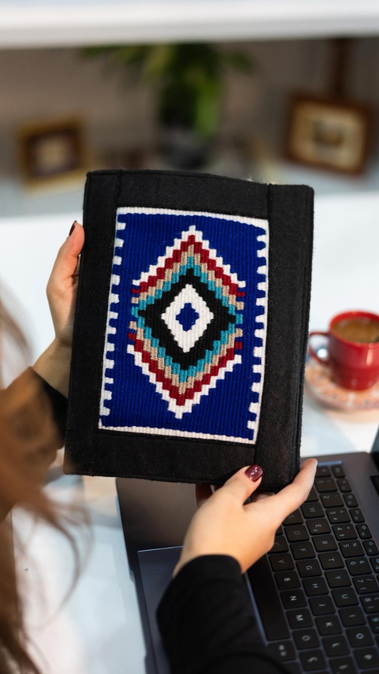 Göz Motifli El Dokuması Kitap – Defter – Ajanda Kılıfı