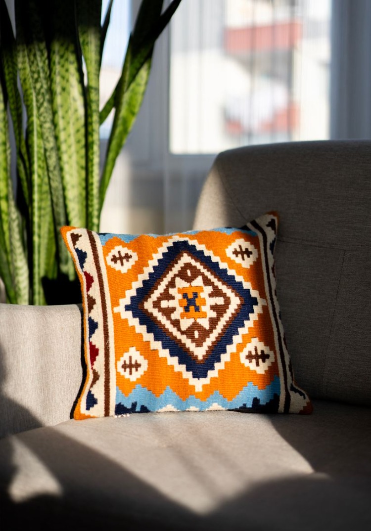 Hasat Derleme El Dokuması Kilim Yastık Kılıfı