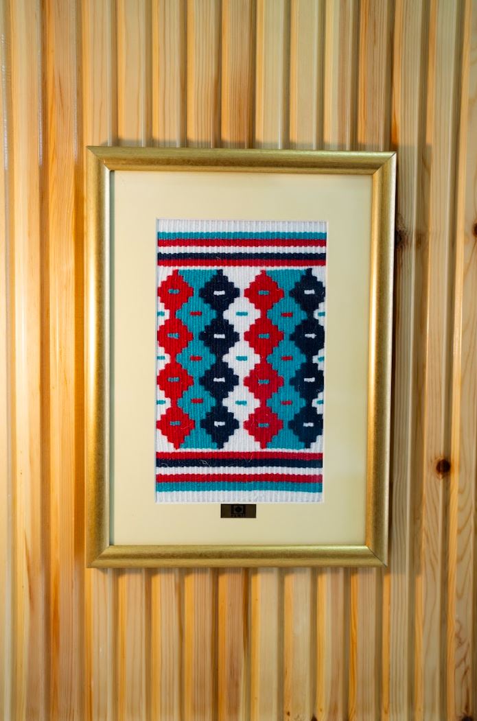 Su Yolu Motifli El Dokuması Kilim Tablo