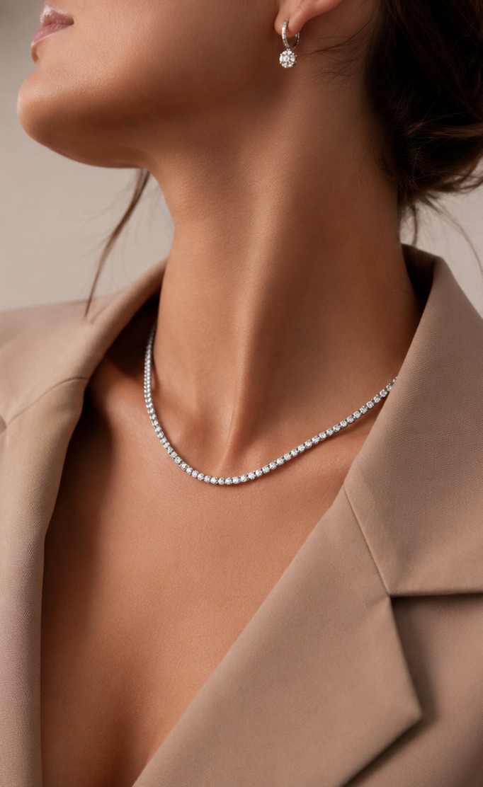 3mm Rhodium Su Yolu Kolye