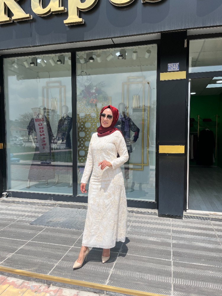 SELİNADA TAŞ DETAYLI ELBİSE
