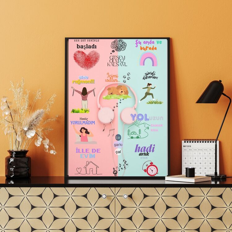 Kadının Gücü - Motivasyon Poster Dijital Duvar Kağıdı